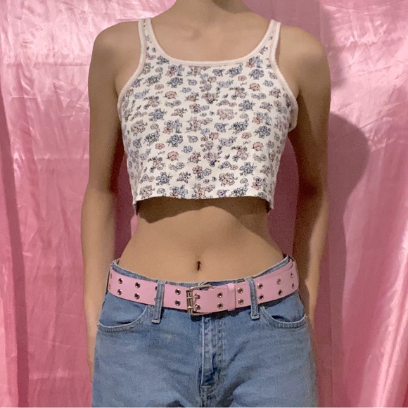 Y2K Pastel Floral Crop Top - Picture 1 of 2